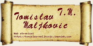 Tomislav Maljković vizit kartica